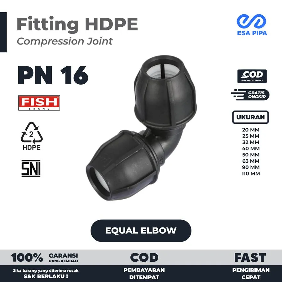 Equal Elbow HDPE Knee Fish Equal Elbow HDPE Knee Fish