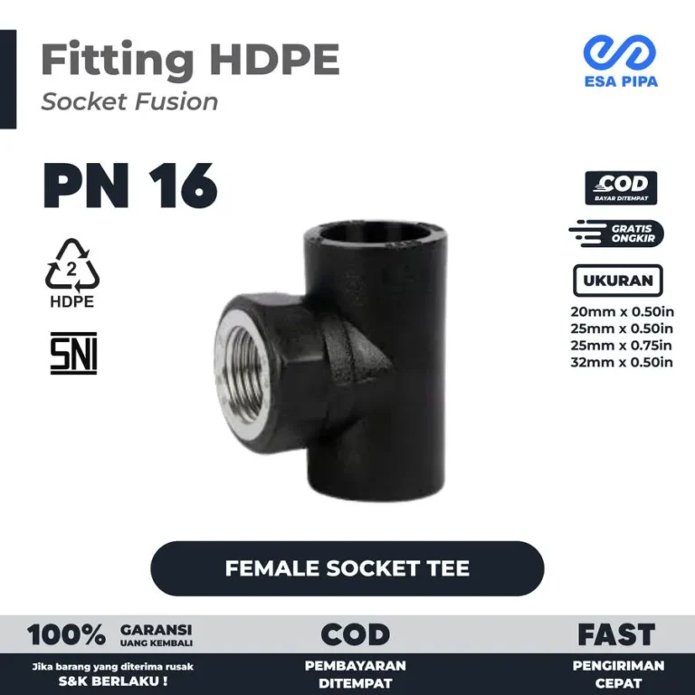 Female Socket Tee HDPE Socket Drat Dalam