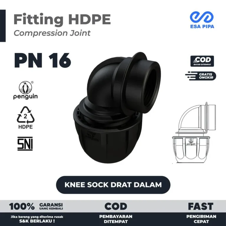 Female Thread Elbow HDPE Knee Sock Drat Dalam Penguin