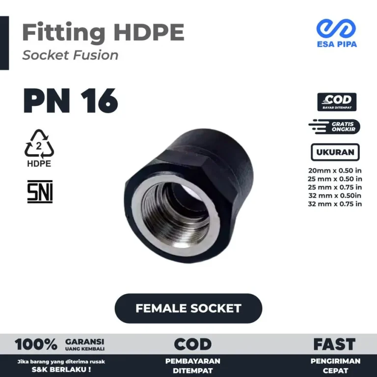 Female Socket HDPE Sock Drat Dalam