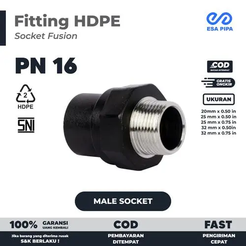 Male Socket HDPE (Sock Drat Luar)